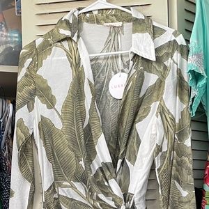 Short Leaf Pattern Dress